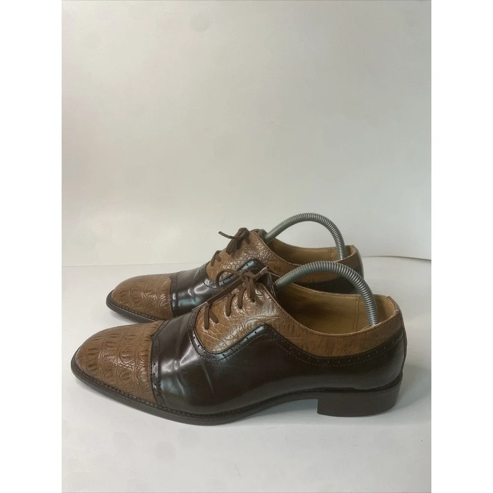 Bolano Men's Dress Shoe. Men's Size 9 Cognac/ Brown. WYND-215.Oxford Style Dress